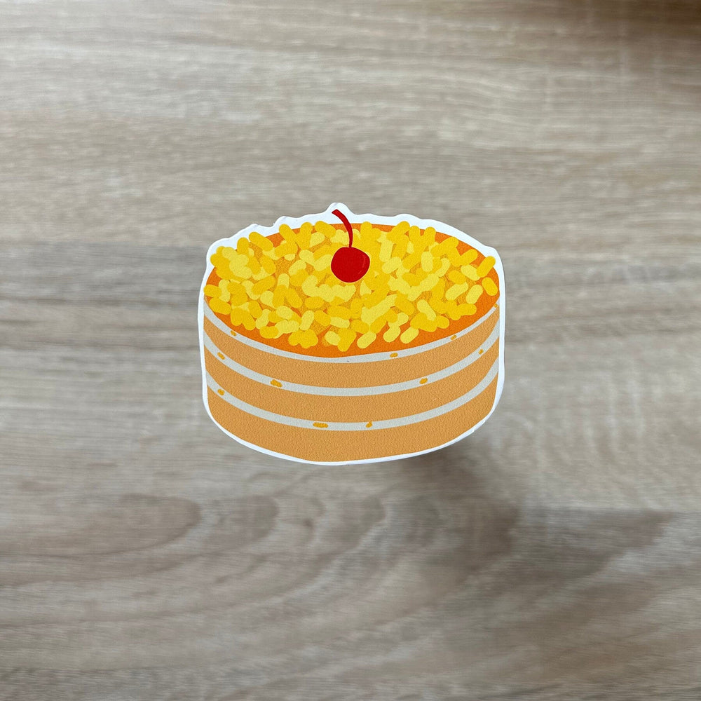 Mango Cake Filipino Sticker | Cute Birthday Gift Philippines Stickers Water Resistant Vinyl Stickers for Laptop, Water Bottle | Red Ribbon