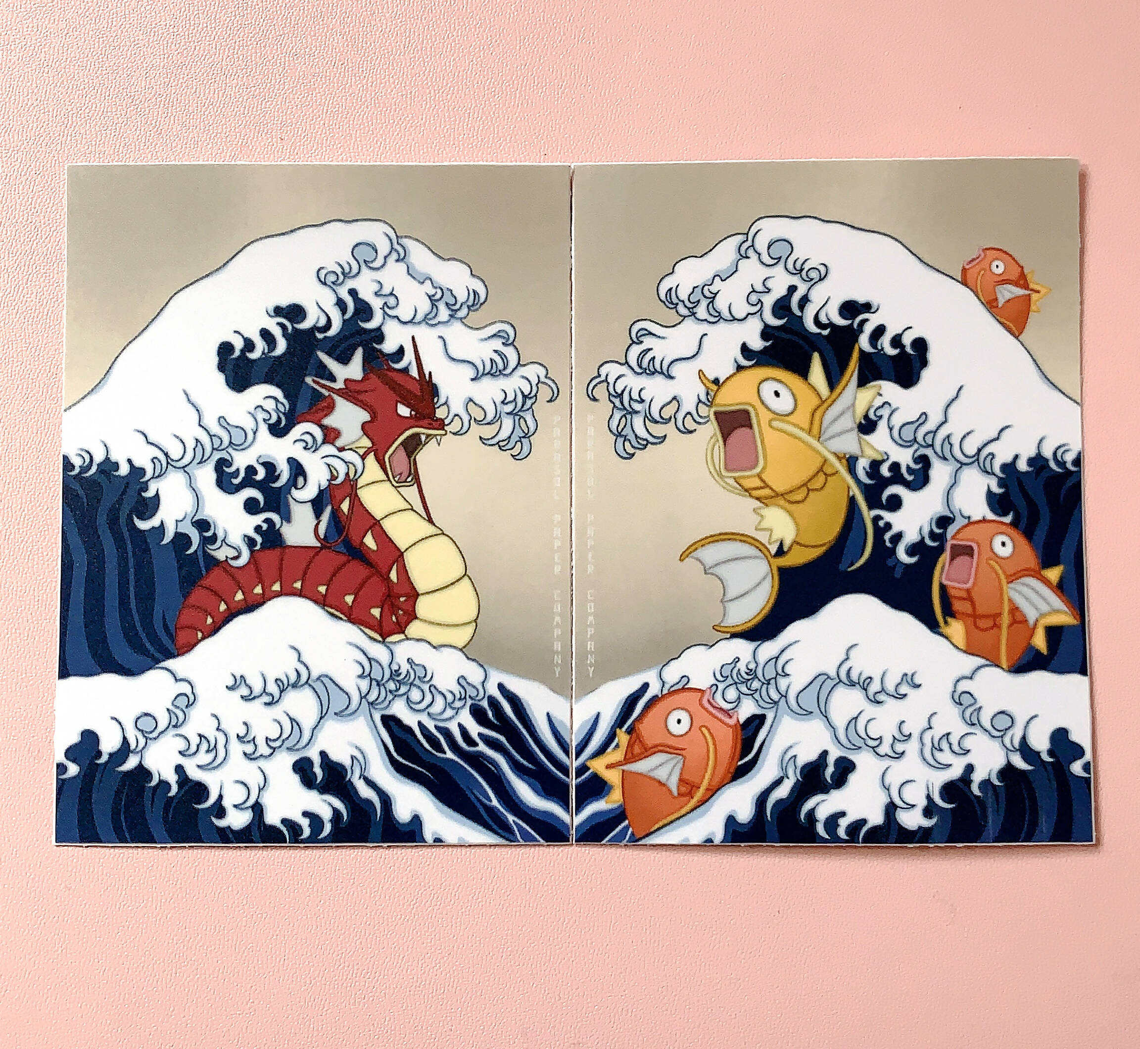Both WATERPROOF - Great Wave Dragon and Carp Pokemon Vinyl Decal