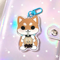 Pandy and Friends Shiba Inu Boba Dog Acrylic Keychain