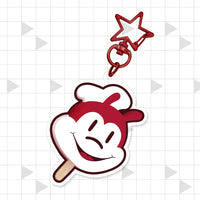 Red Jolly Bee Food Mascot Character Popsicle Keychain