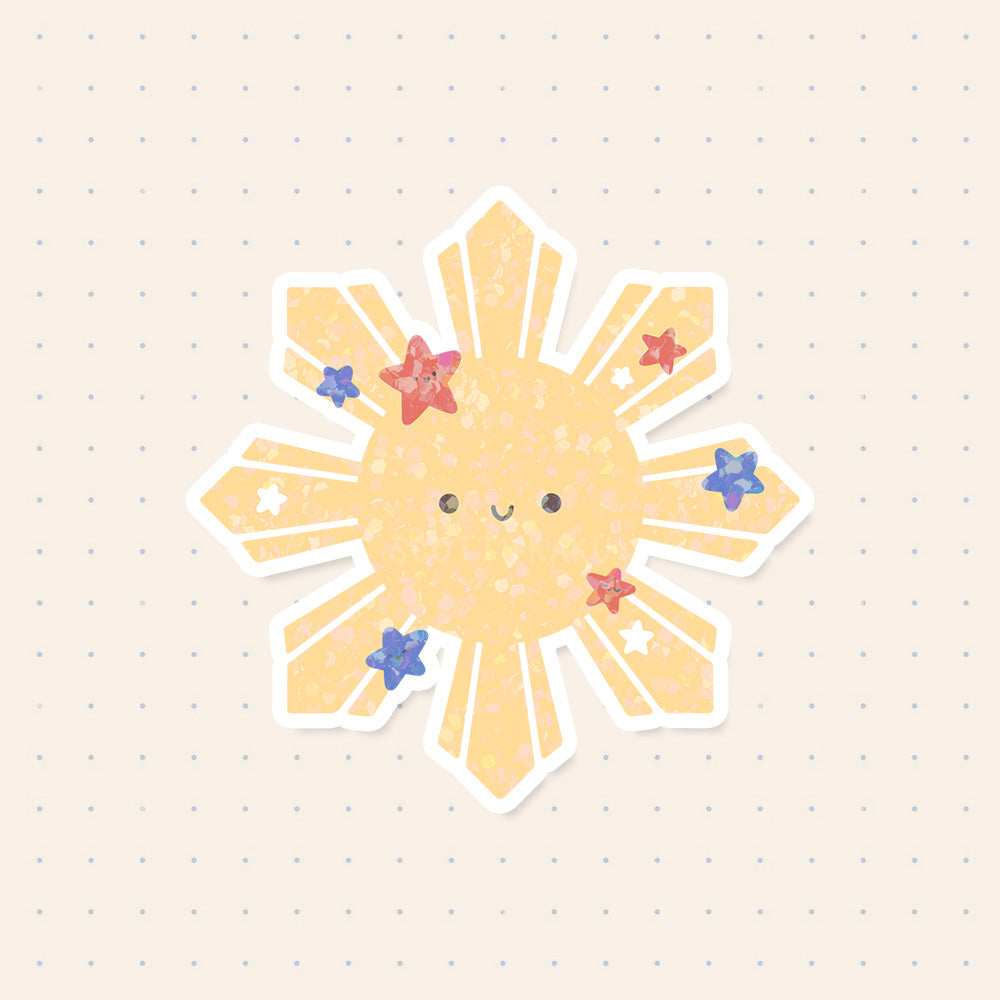 Phillipine Sun Glitter Sticker