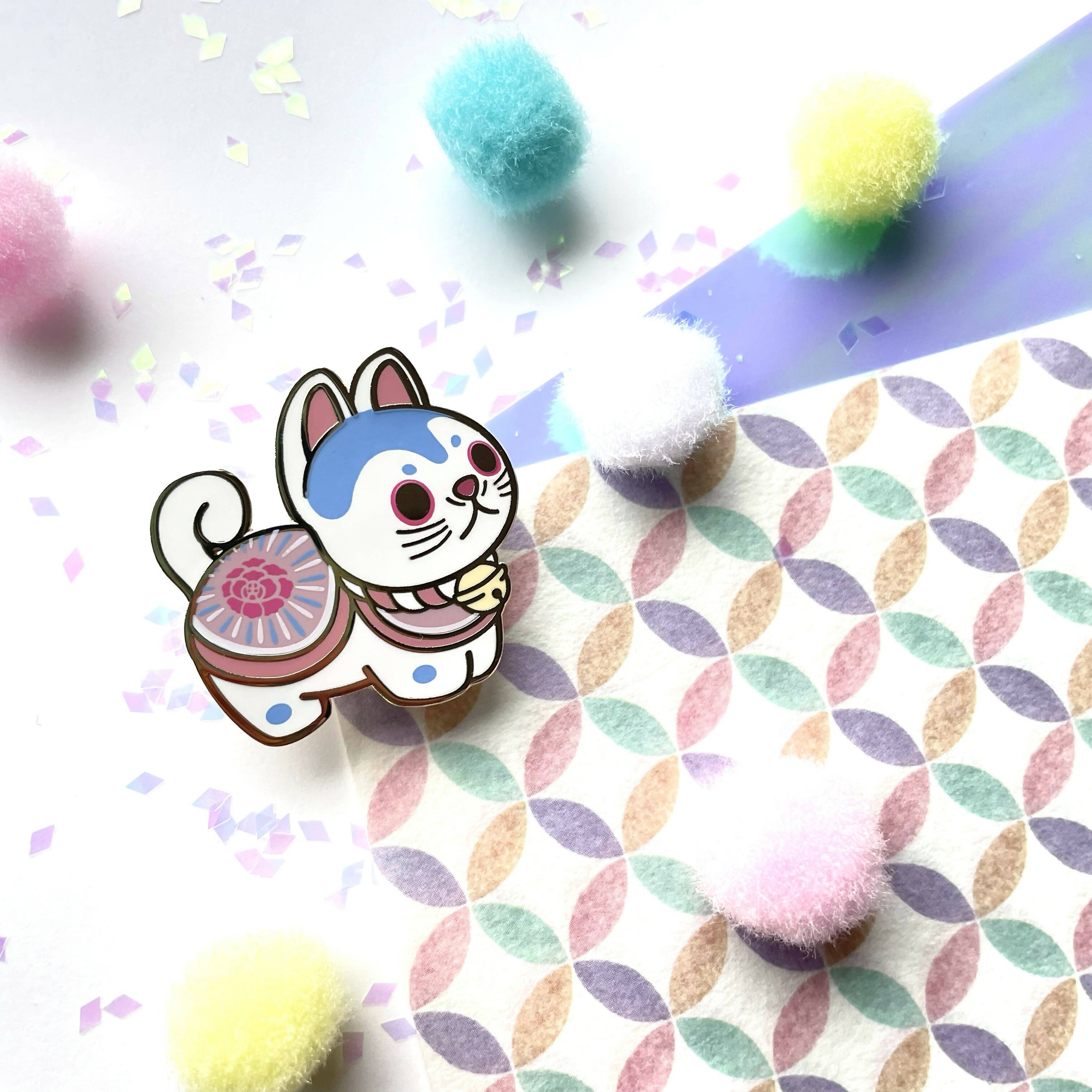 Pin Pastel Inu Hariko Japanese Omamori Kawaii Cat Dog • Enamel Pin