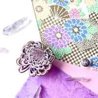 Pin Purple Japanese Spider Mum Elegant Flowers • Enamel Pin