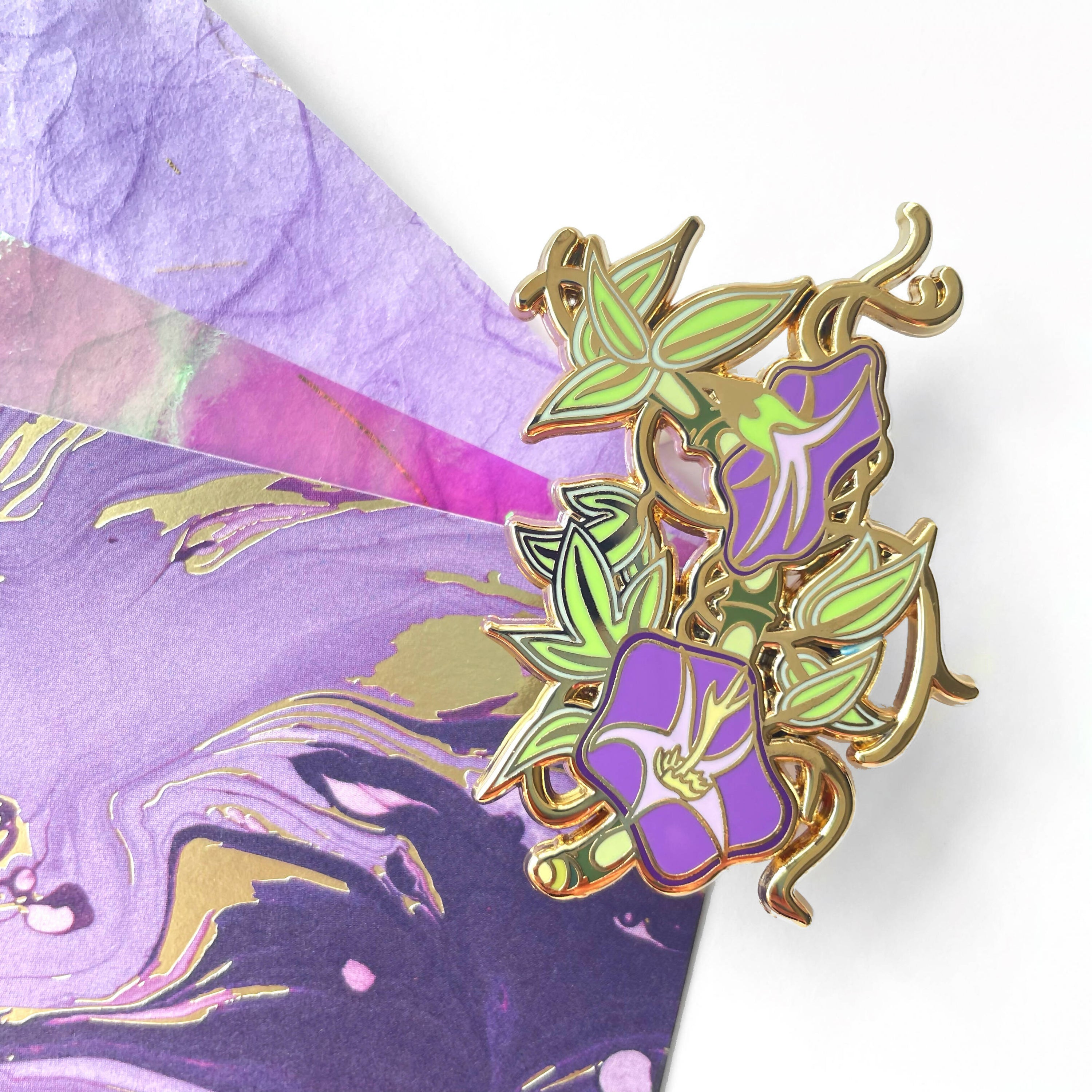 Pin Purple Morning Glory Asagao Elegant Flowers • Enamel Pin