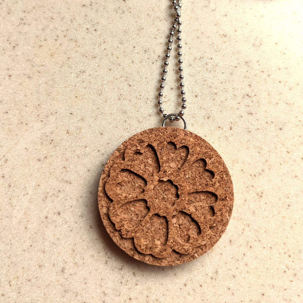 Pai Sho Lotus Tile Corkboard Enamel Pin 2" Pendant Display with ball Chain Necklace or Keychain