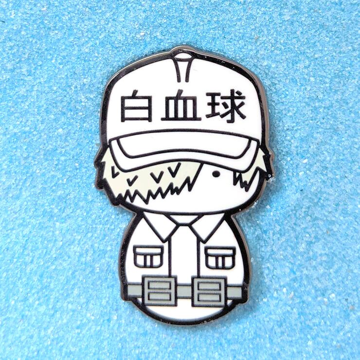 White Blood Cell  - 1.5" Enamel Pin Lapel Metal Badge