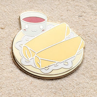 Egg Roll, Lumpia, Dim Sum Spring Roll - 1.5" Enamel Pin Lapel Metal Badge