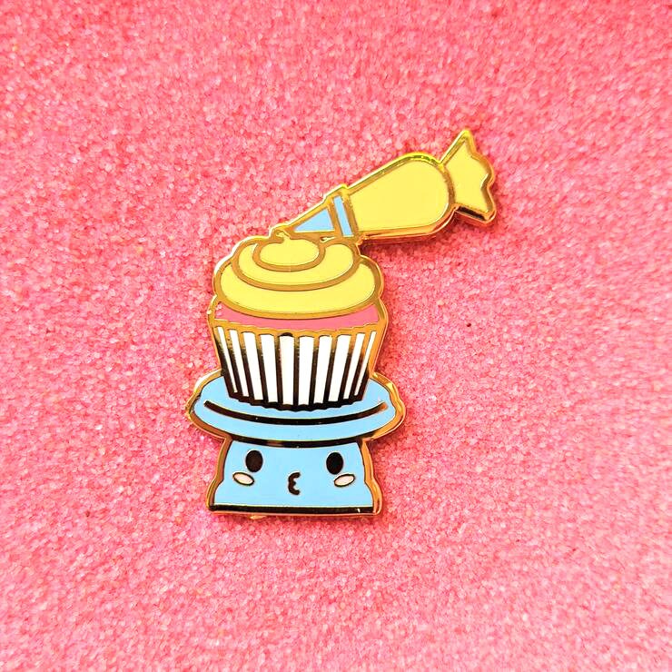 Frosting Cupcake - 1.5" Enamel Pin Lapel Metal Badge