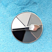 Grey Gray Scale Paintbrush Paint Brush Palette Colour Spinner Picker - 1.5" Enamel Pin Lapel Metal Badge