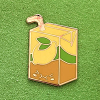 Lemon Tea Juice Box - 1.5" Enamel Pin Lapel Metal Badge