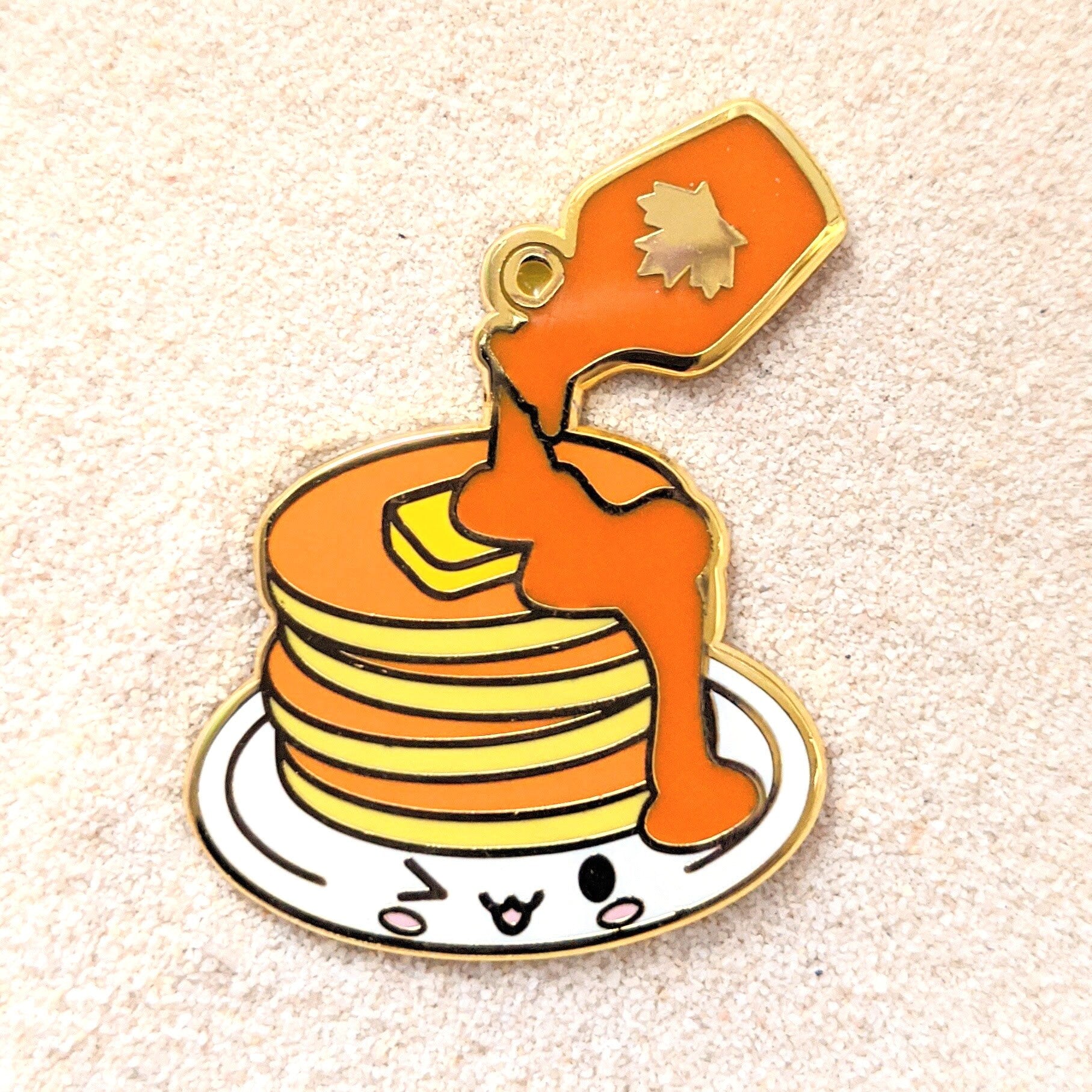 Pancake with Maple Syrup - 1.5" Enamel Pin Lapel Metal Badge