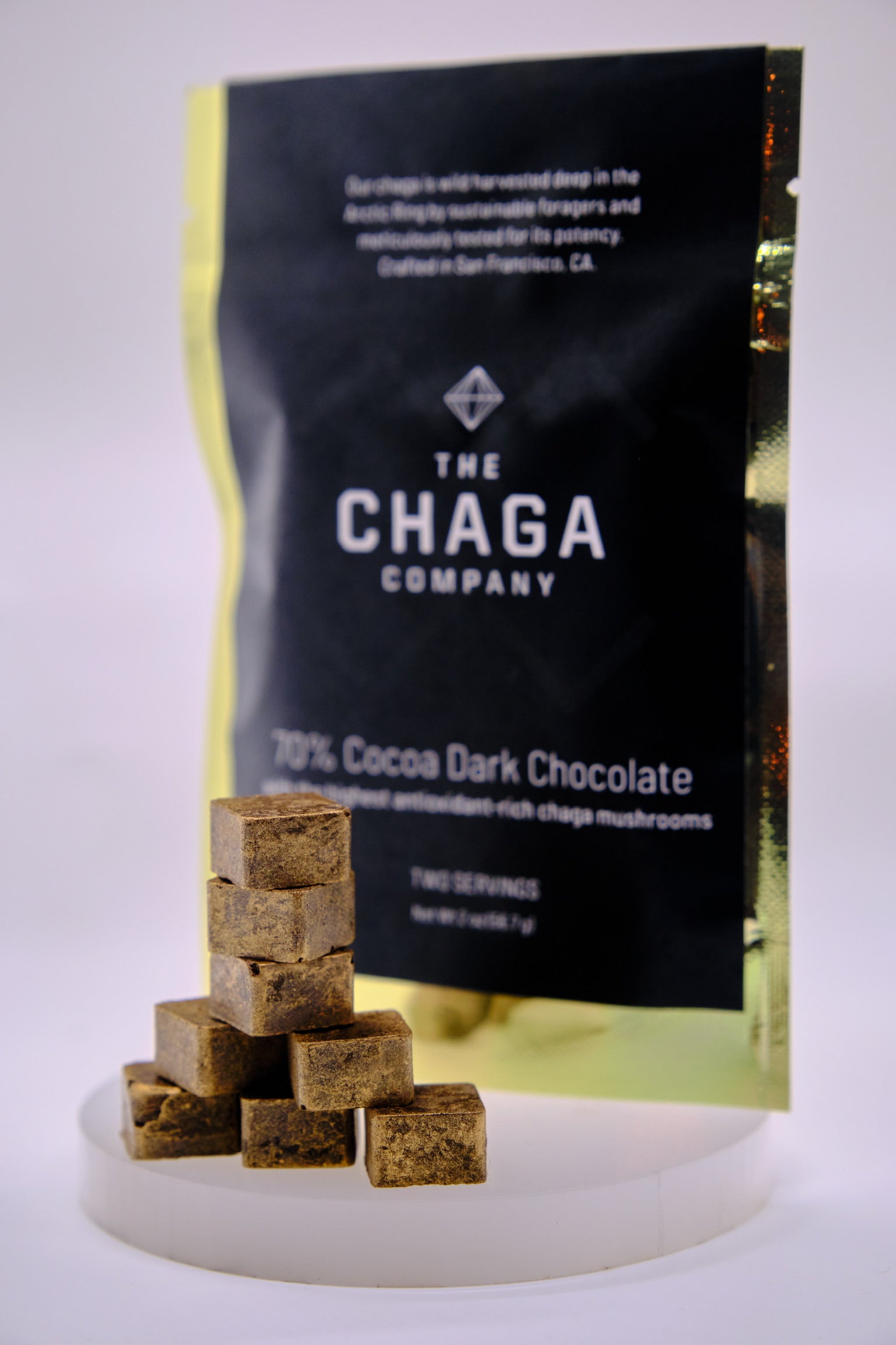 The Chaga Company GOLD-STANDARD CHAGA CHOCOLATE INGOT (COCOA DARK CHOCOLATE BAR)
