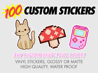 100 Custom Shaped Printed Stickers