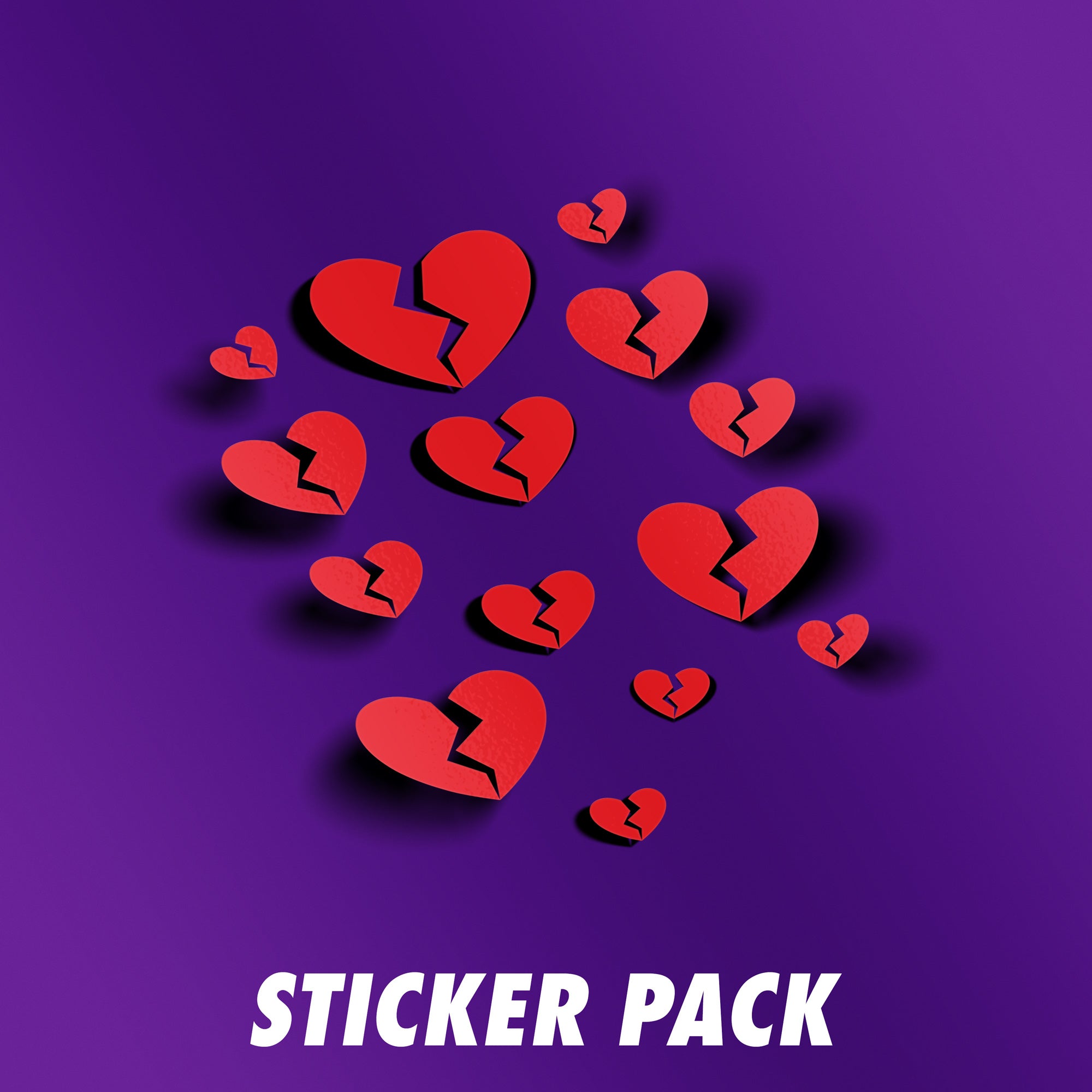 Broken Hearts Die-cut Sticker Pack