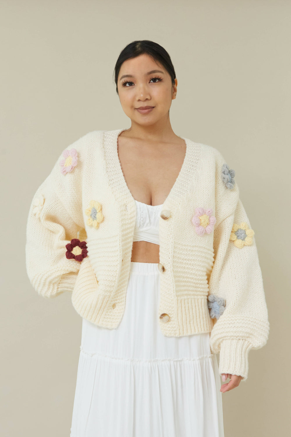 Full Bloom Knit Floral Cardigan