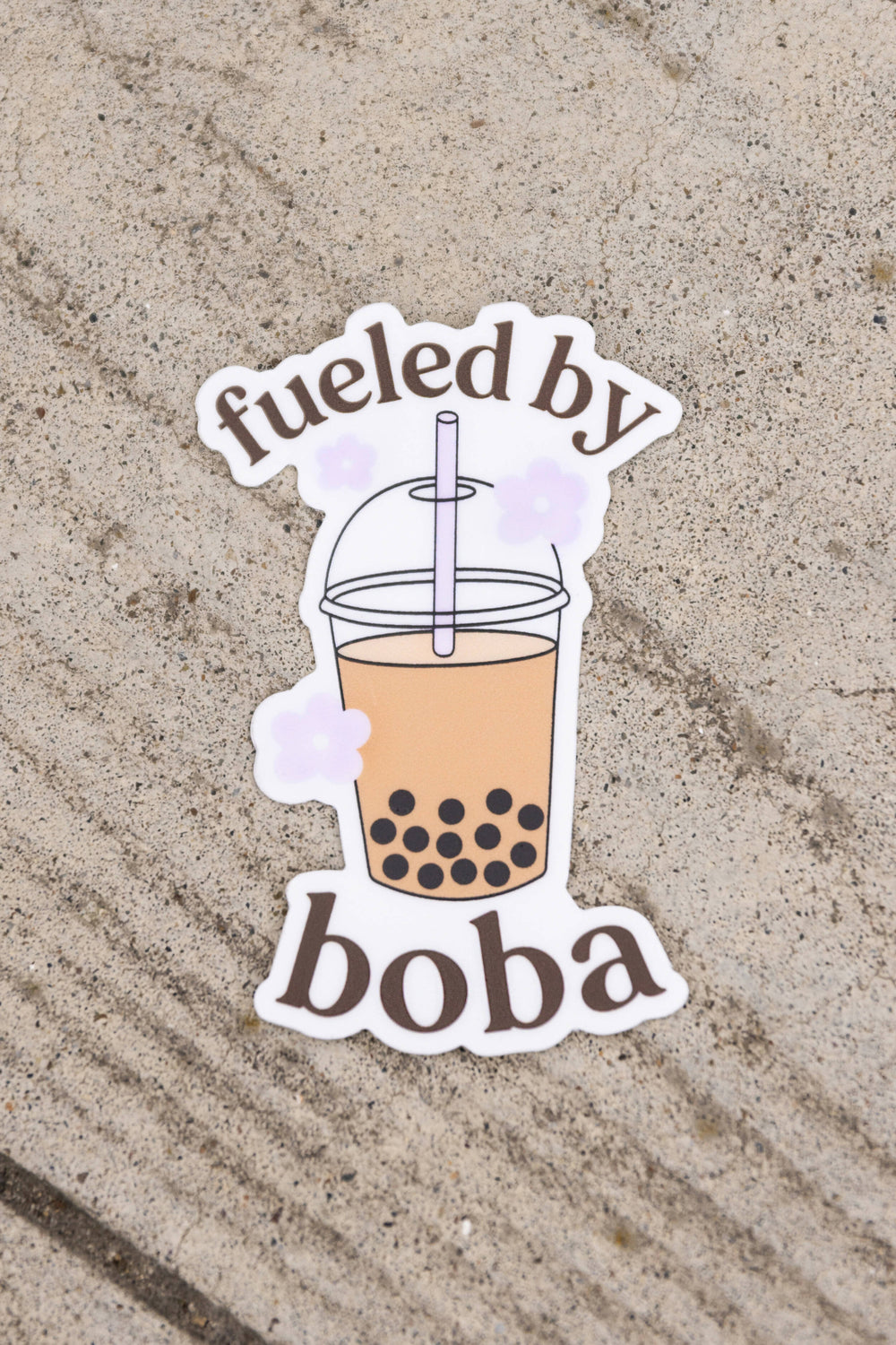 Fueled By Boba Sticker | Waterproof Weatherproof Waterbottle Laptop Vinyl Asian boba drink pearl milk tea sticker