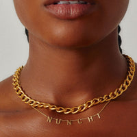 Aisha Gold Curb Link Necklace-nunchi