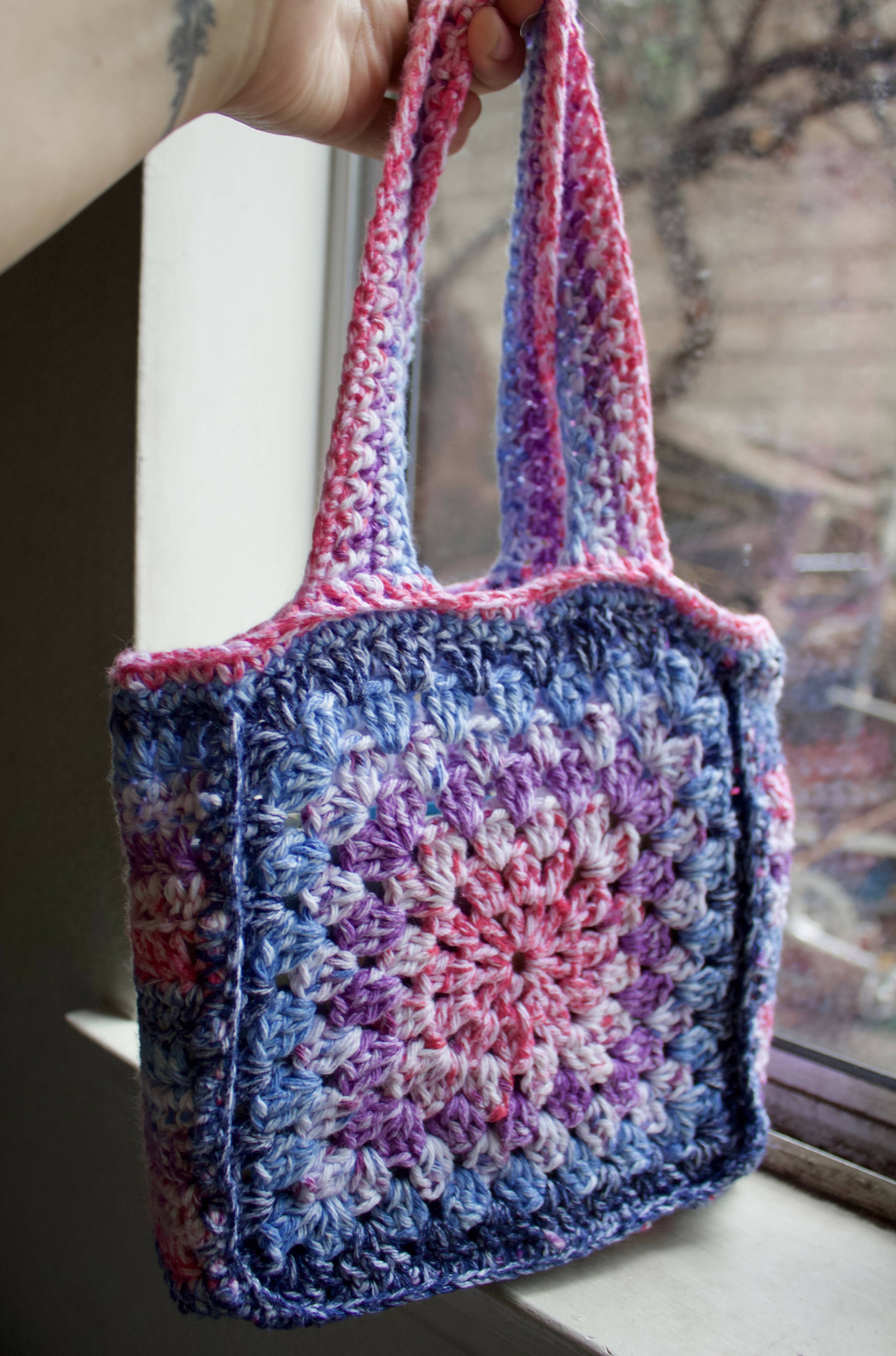 Crochet Granny Square Tote Bag