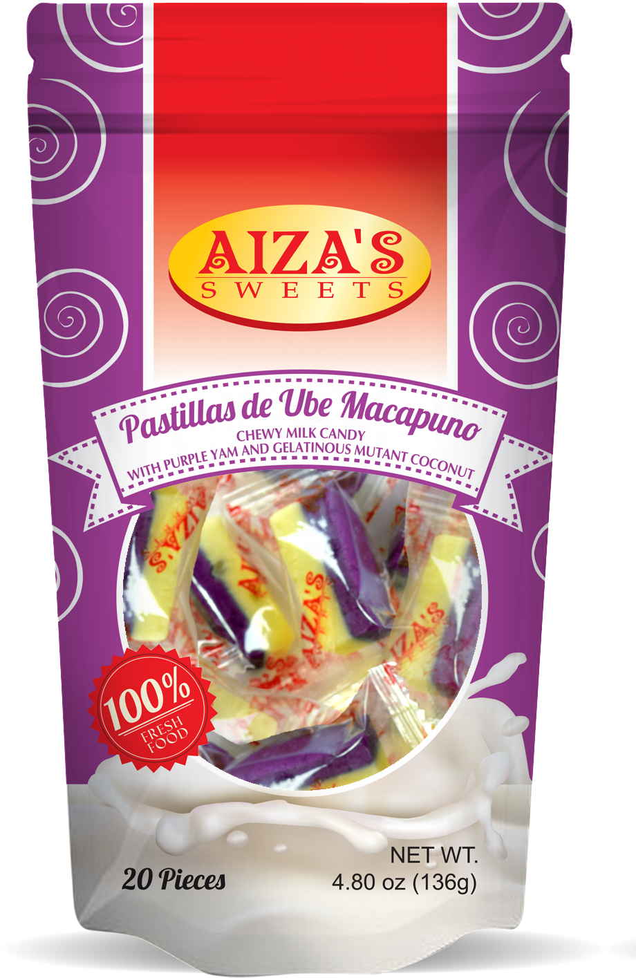 Aiza's Sweets Pastillas de Ube Macapuno