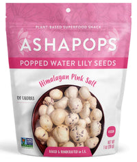 AshaPops Popped Water Lily Seeds Himalayan Pink Salt 1 oz (4 pack)