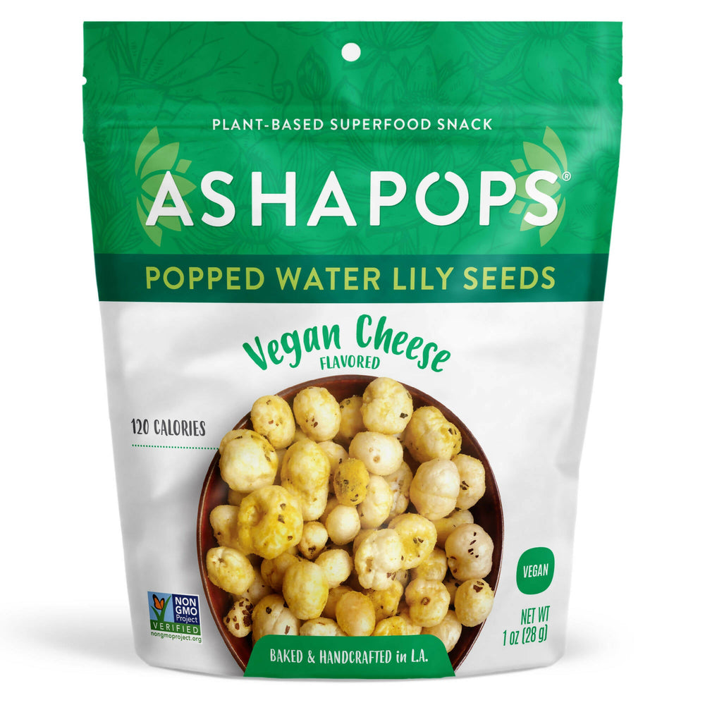 AshaPops Popped Water Lily Seeds Vegan Cheese 1 oz (4 pack)