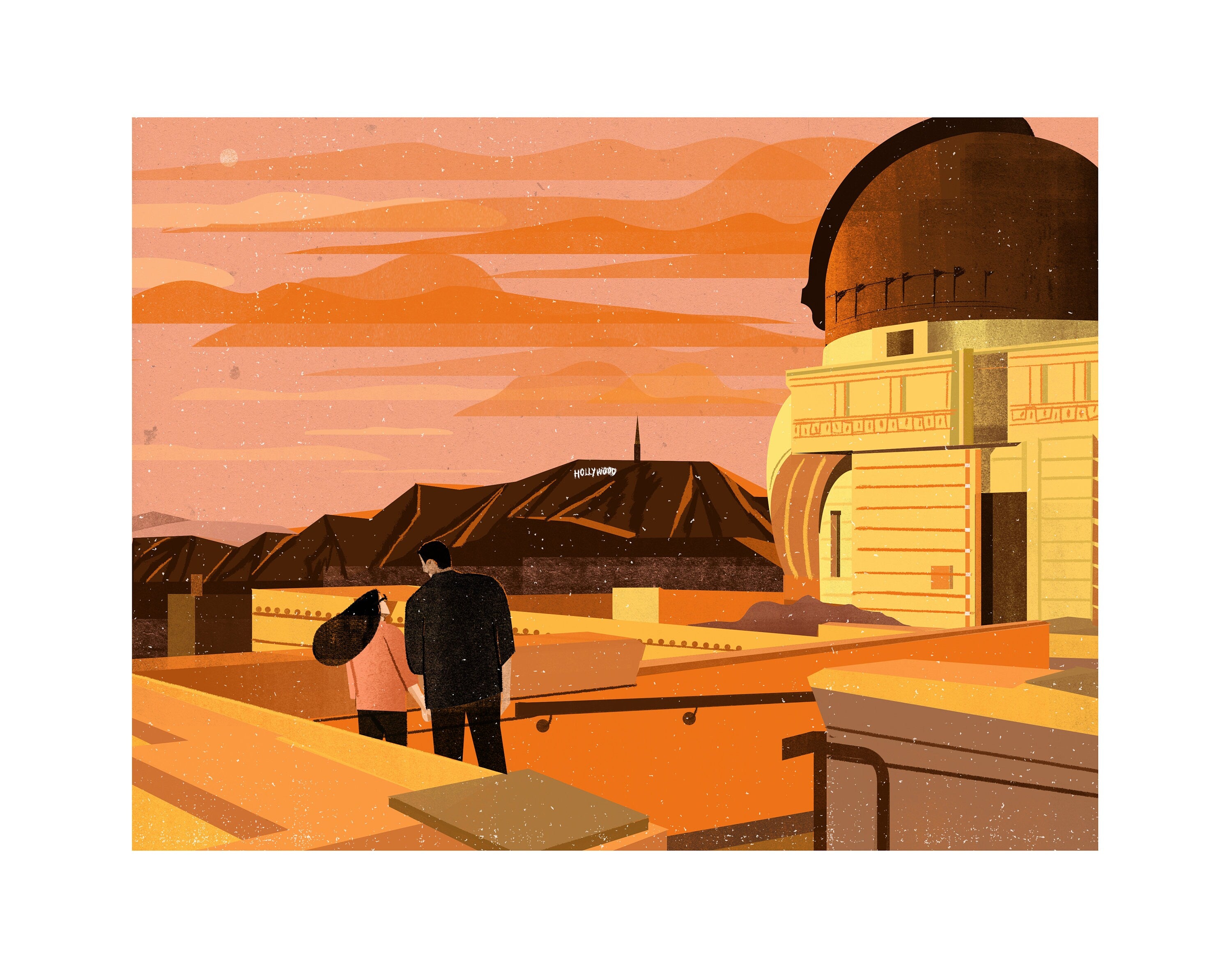 Griffith Observatory Illustration Art Print