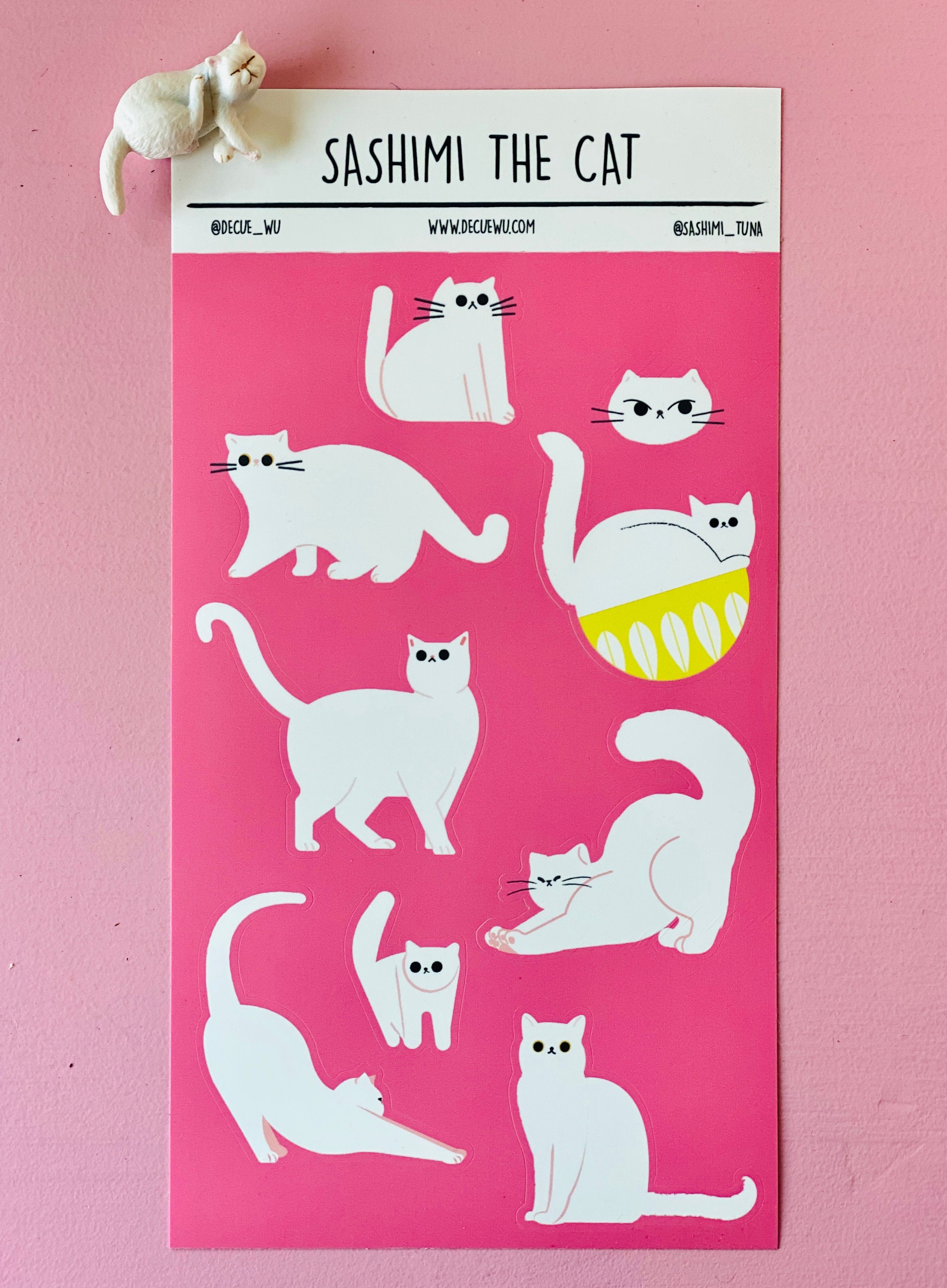 Sashimi the cat stickers