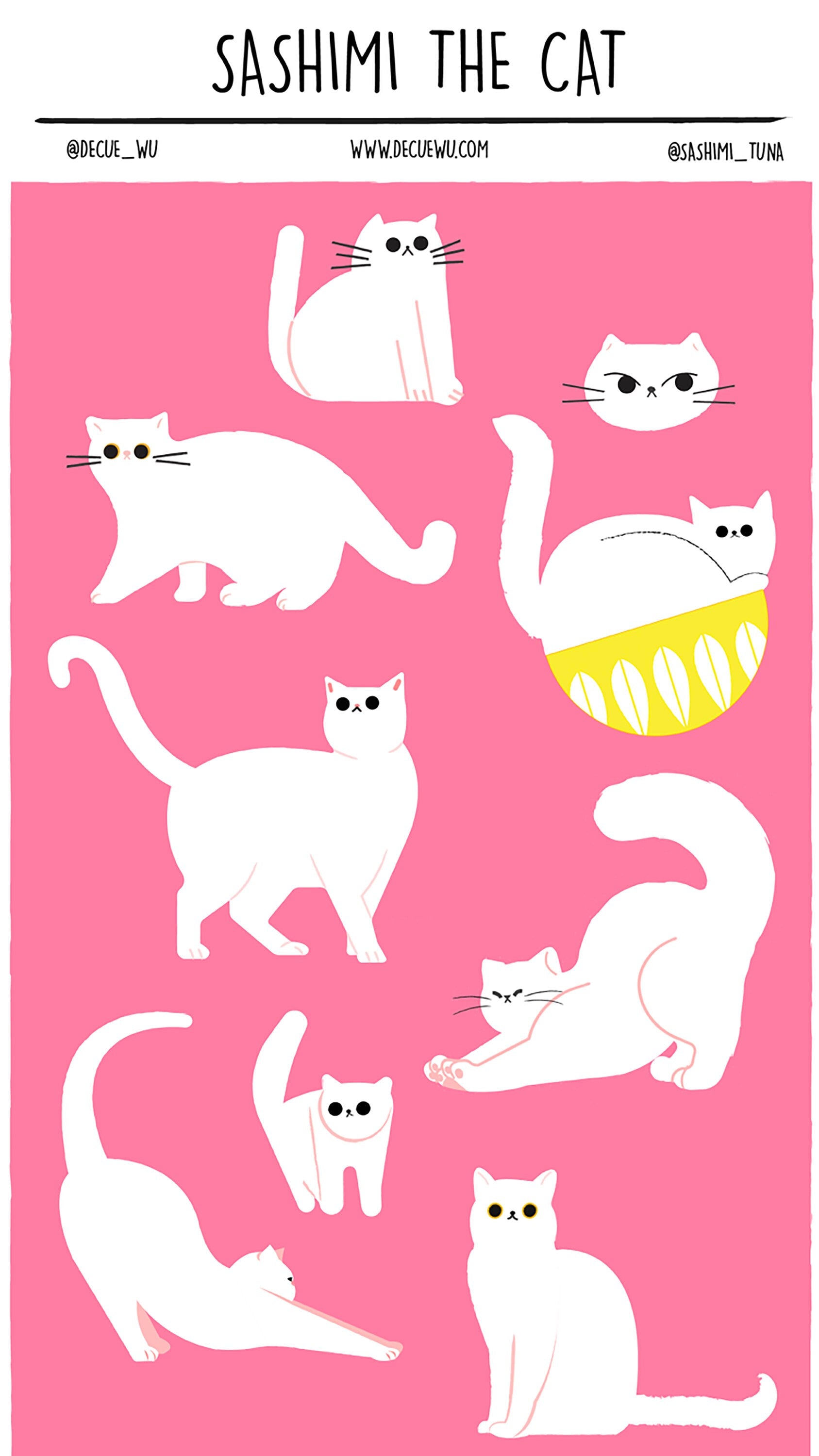 Sashimi the cat stickers
