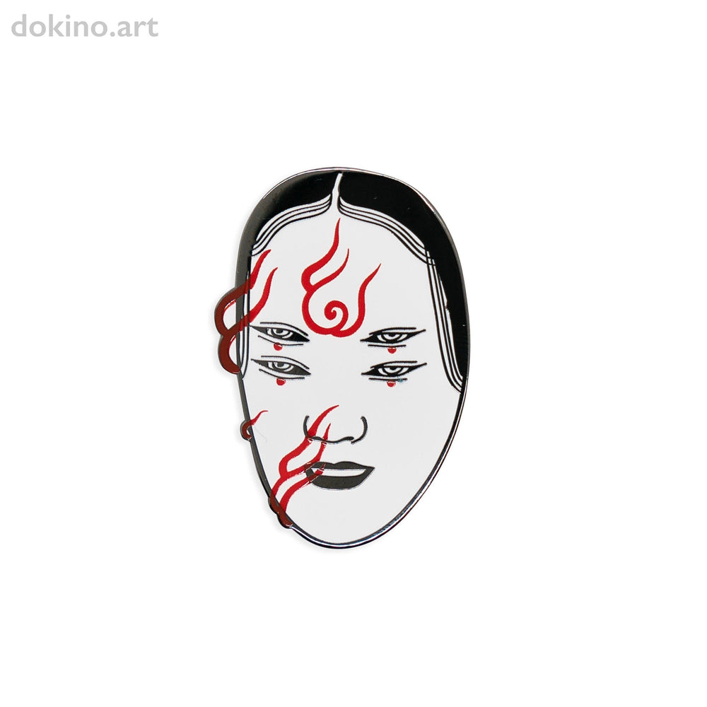 4 EYES - Japanese Tattoo Pin - Limited Edition Collaboration Monica Motta x Dokino - Beautful Face Four Eyes Tattoo Design - Feminine Ink