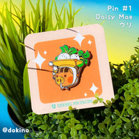 Animal Crossing Pin w. Bell Bag - Daisy Mae Turnip Seller ACNH Hard Enamel Pin + Velvet Bell Bag + Sticker Nintendo Switch Game Fanart