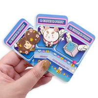 Cute TEMPBOT from Bee and Puppycat Hard Enamel Gold cast Lapel Pin Locking Clutch with FREE STICKER Kawaii Cartoon Fanart by Dokino