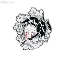 FLOWER - Japanese Tattoo Pin - Limited Edition Collaboration Monica Motta x Dokino - Flower Tattoo Design - Feminine Ink