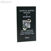 FLOWER - Japanese Tattoo Pin - Limited Edition Collaboration Monica Motta x Dokino - Flower Tattoo Design - Feminine Ink