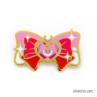 SAILOR CHIBI MOON Cute Bow Large Enamel Pin - Sailor Guardians Classic Kawaii Anime Accessory Free Sticker Chibiusa Tsukino Crystal Compact