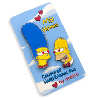 The Simpsons - MARGE and HOMER SIMPSON - Enamel Couple Matching 2 Pins Fanart Limited Edition Cute Adult Animation Family Couple Mom Dad Pin