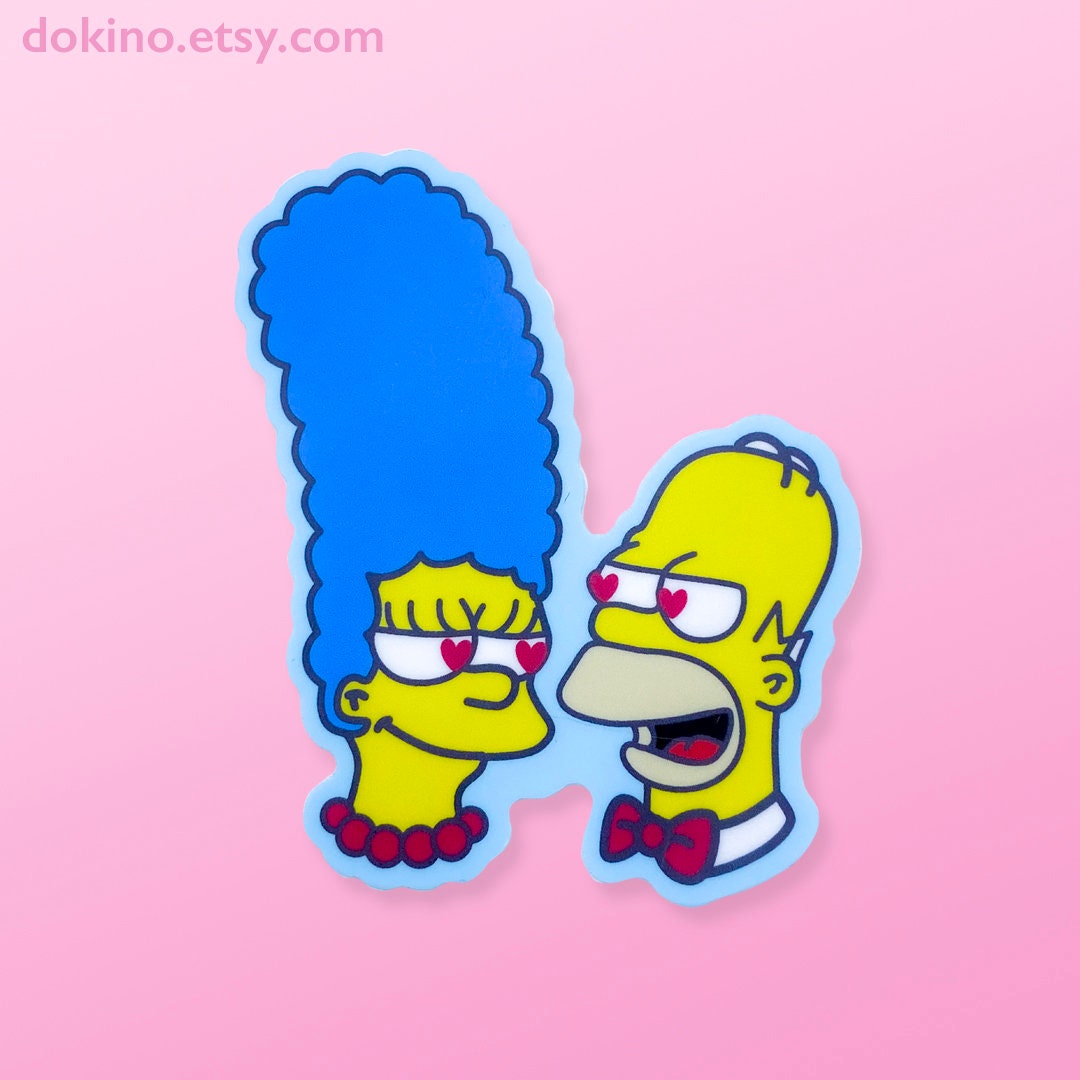 The Simpsons - Marge and Homer SIMPSON - STICKER Waterproof Vinyl Fanart Cute Adult Animation Family Couple Mom Dad