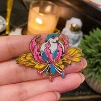 Whole Set of 3 pins FLOWER BIRDS - SET of 3 Hard Enamel Pins Beautiful Gift Gold Lapel Floral Exotic Colorful Bright Christmas Gifts Accessories Women Dokino
