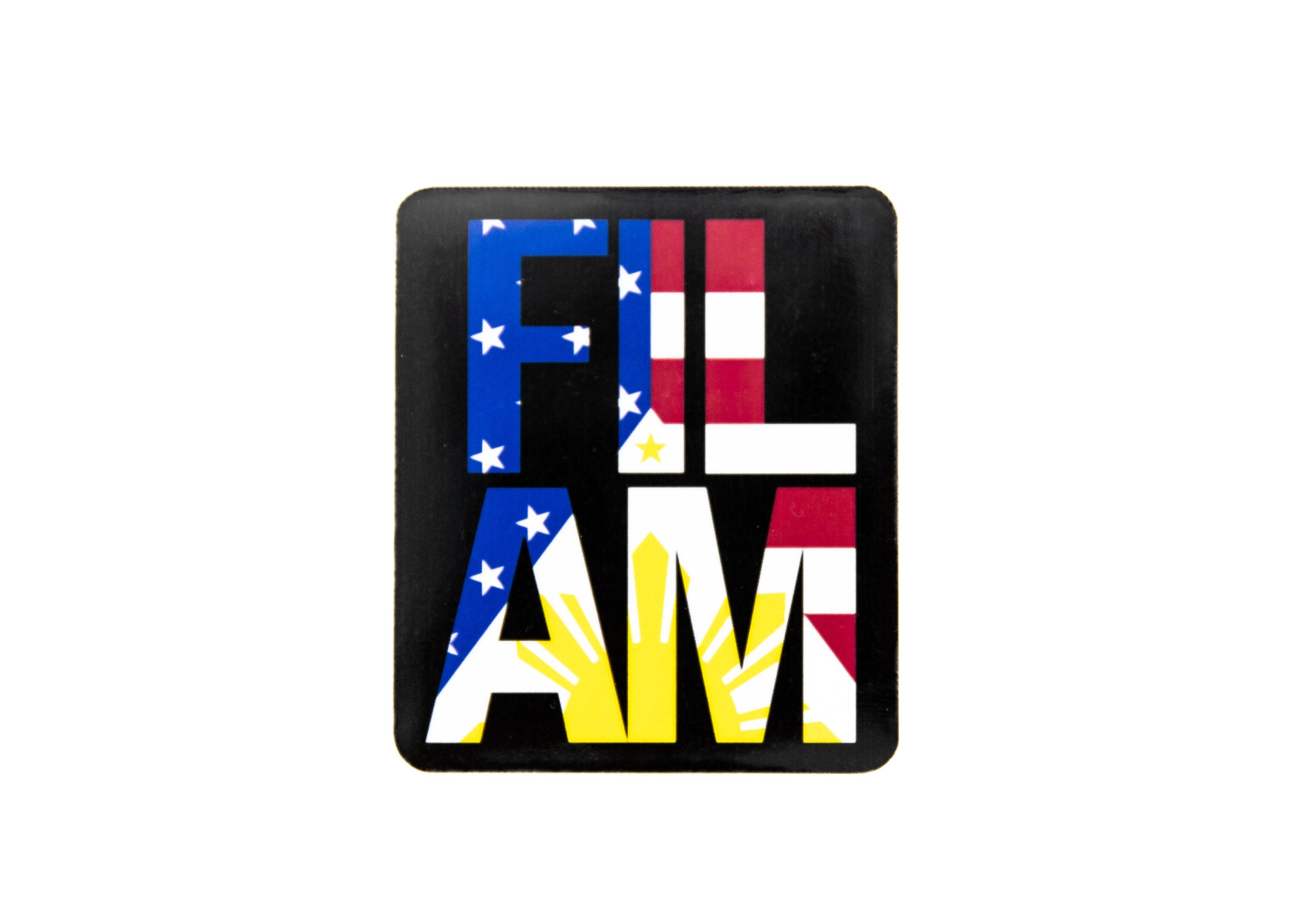 FIl-AM, Sticker, Weatherproof Sticker, Filipino, Filipina, American, Pinoy, Pinay, Philippines,