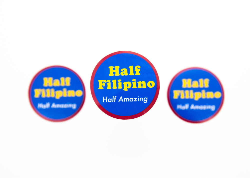 Half Filipino Half Amazing Sticker, Filipino, Pinoy, Philippines,, Filipina, Pinay, Weatherproof, Glossy,