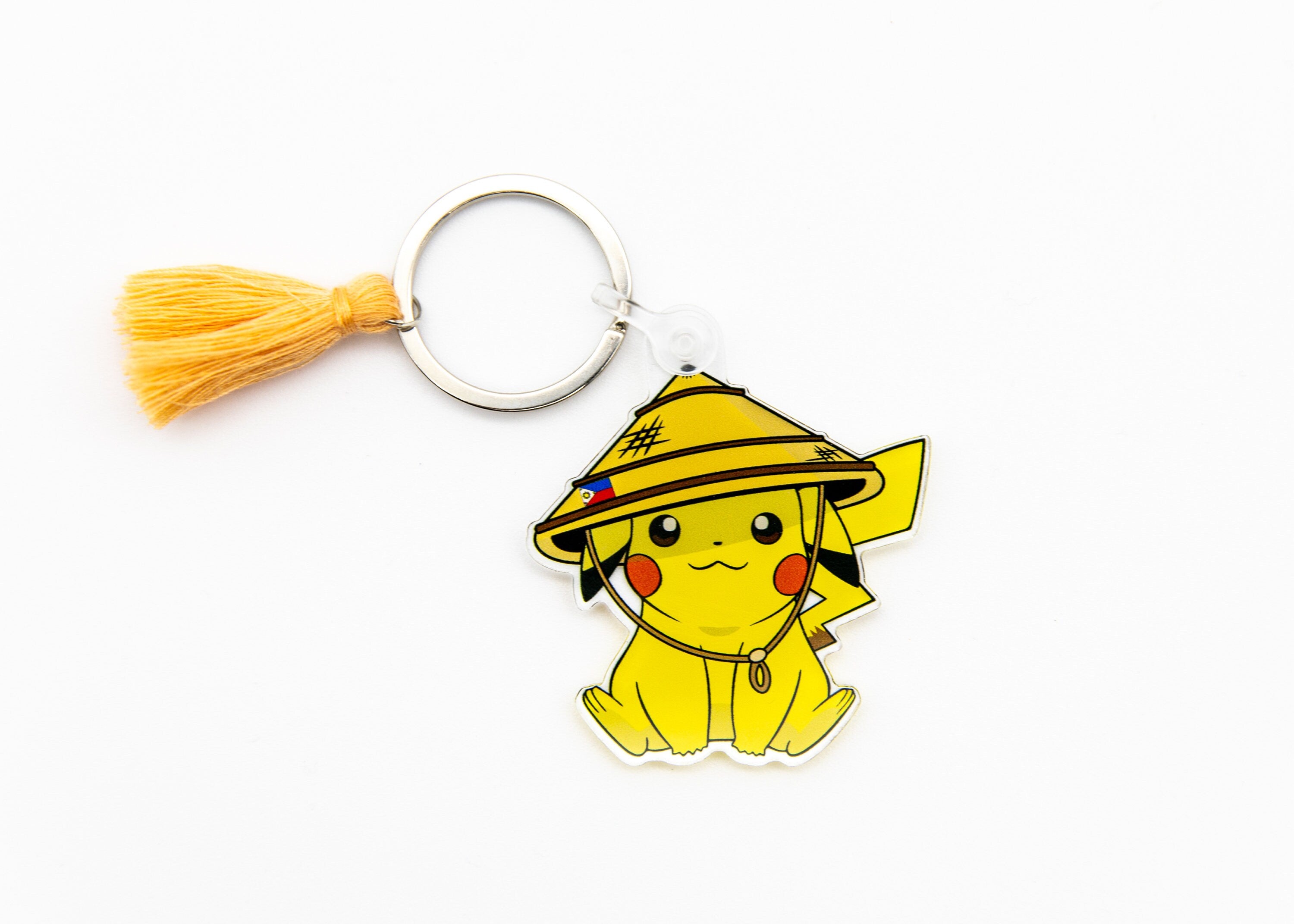 Pikachu Salakot Keychain, Unique Keychain, Acrylic Keychain, Philippines, Pinay, Filipina, Filipino, Filipino Flower Keychain, Pokemon