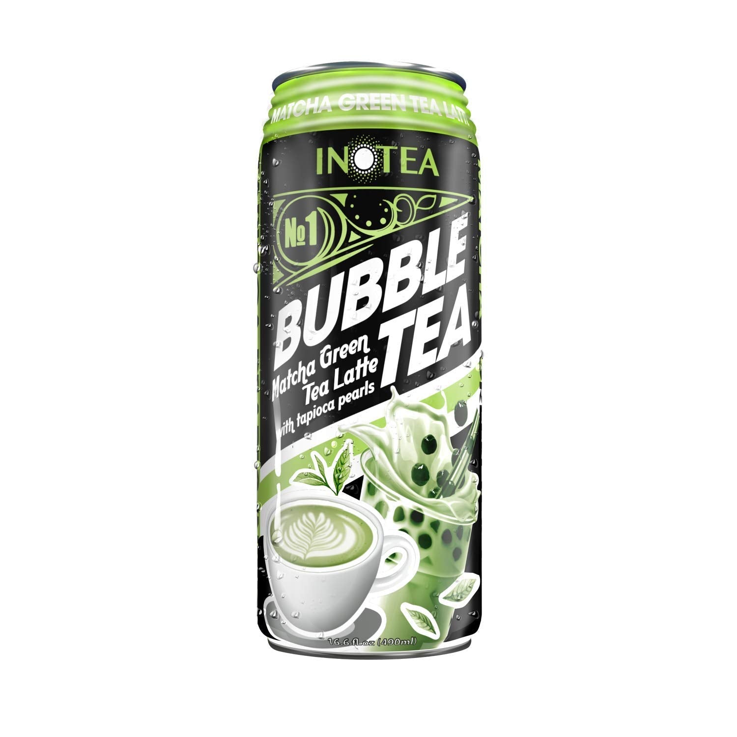 Inotea Bubble Tea Matcha Green Tea Latte with Tapioca Pearls