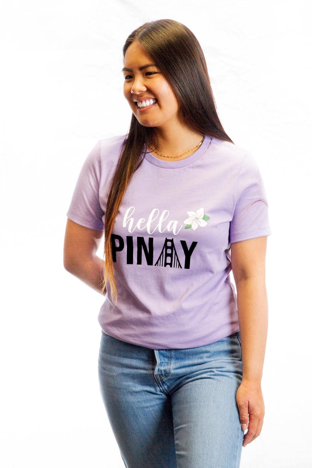 Hella Pinay T-Shirt, Filipina Shirts, Women's Relaxed Fit Tee, Pinay T-Shirts, Filipina Apparels, Hella Pinay, Filipina, Sampaguita T-Shirt