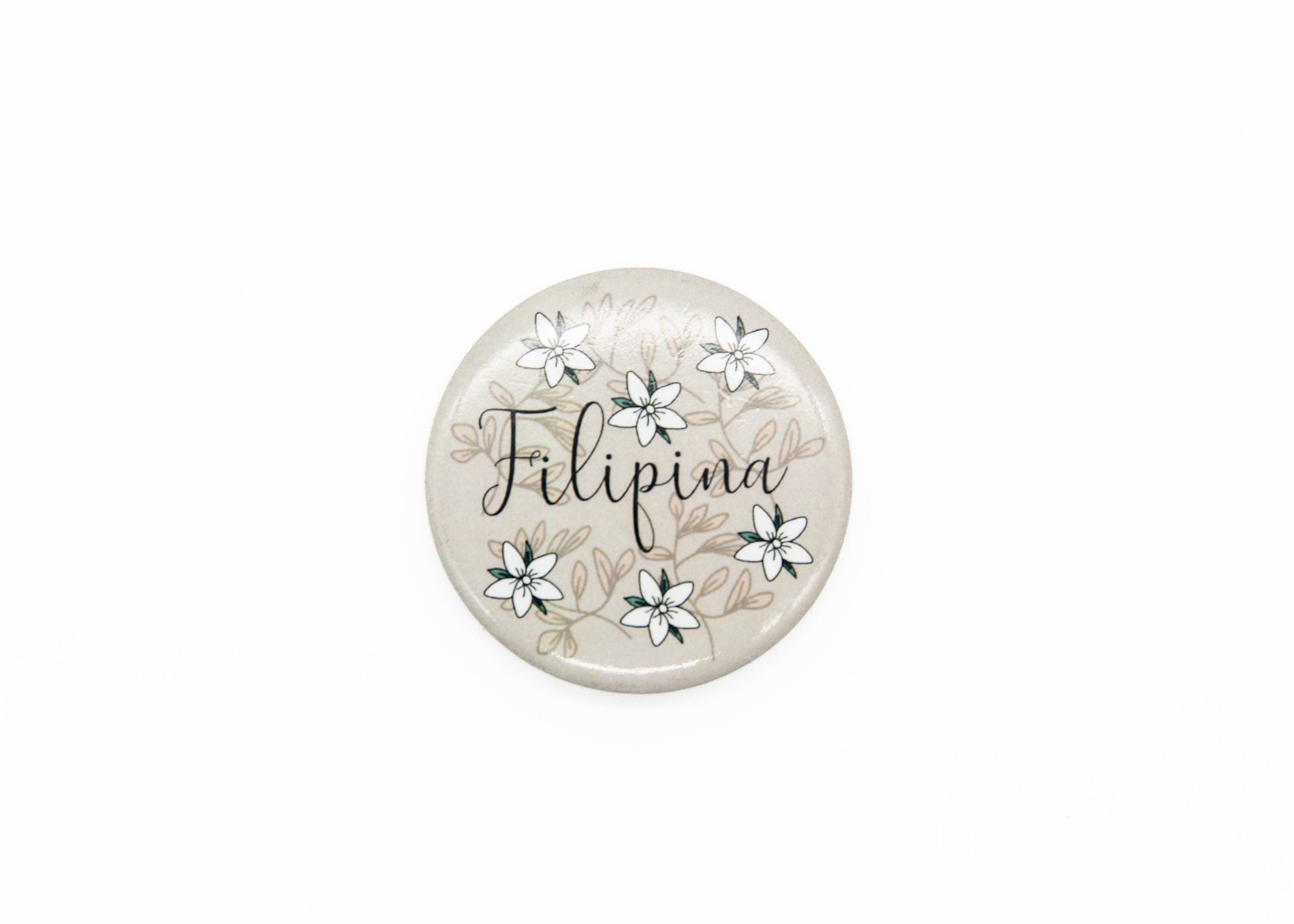 Mie Makes Filipina Button, Round Filipina Button, Button Pins, Sampaguita Buttons, Filipino
