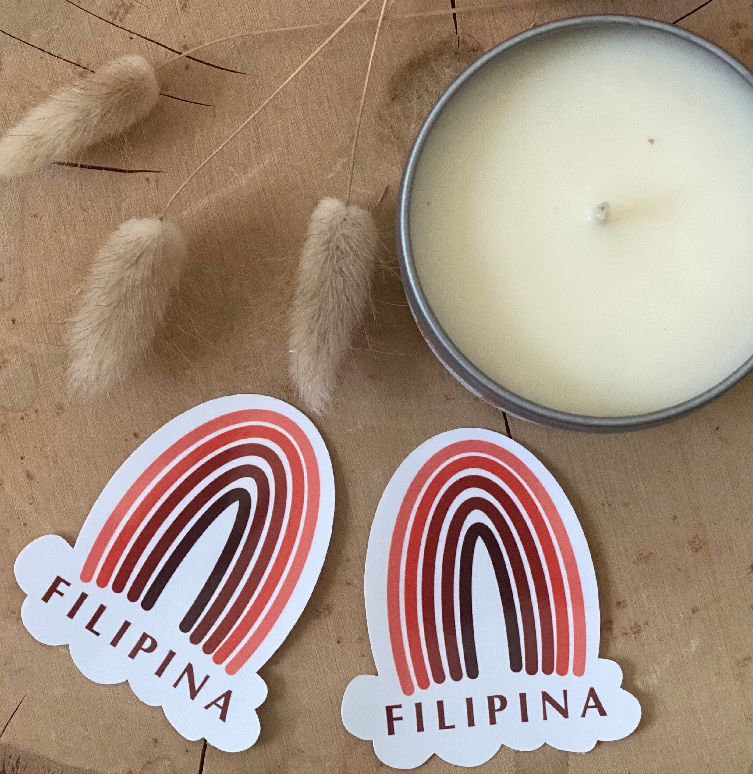 Mie Makes Filipina Sticker, Filipina Rainbow Sticker, Filipina Orange Sticker, Orange Rainbow Sticker, Pinay Sticker, Filipino Sticker, Philippines