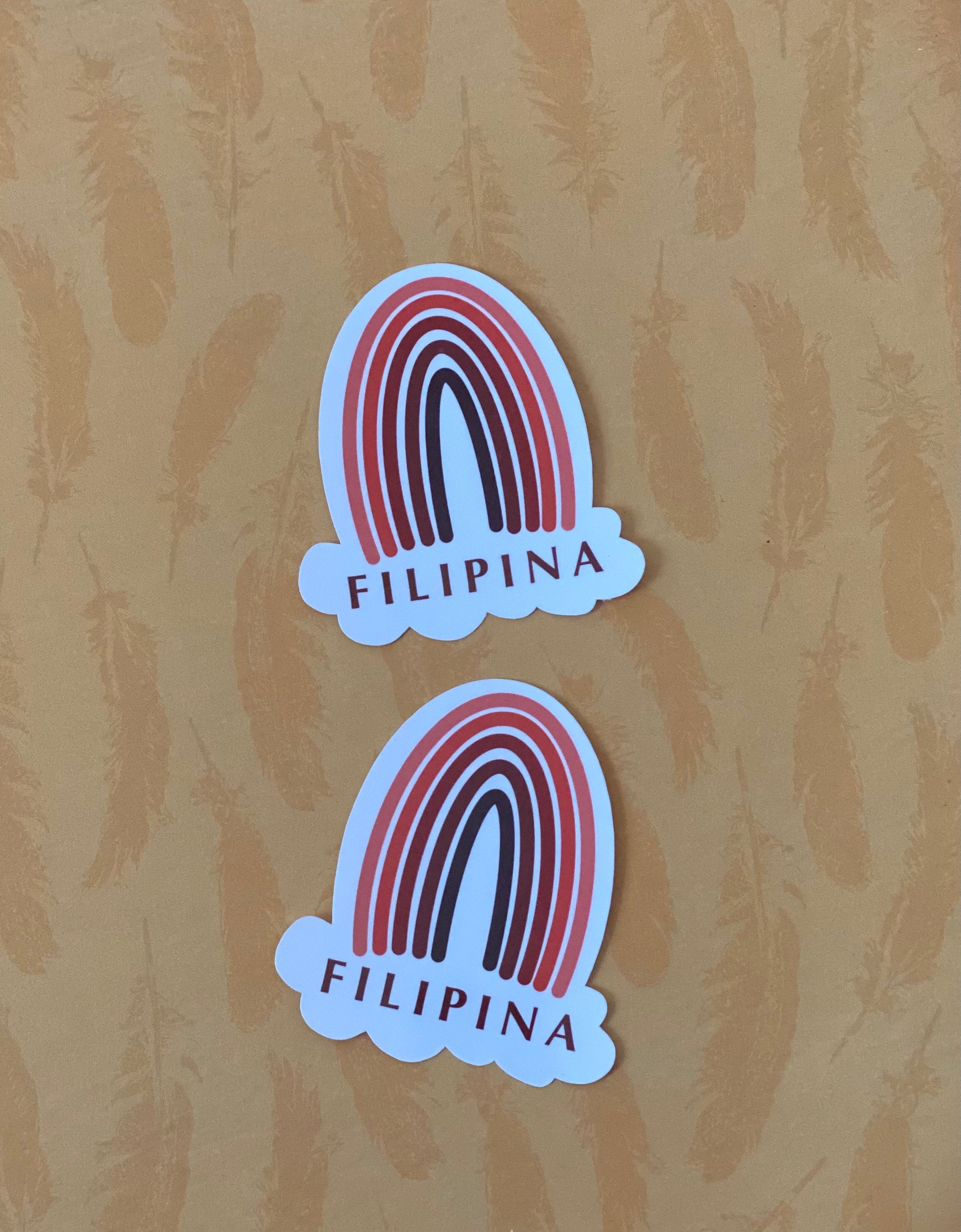 Mie Makes Filipina Sticker, Filipina Rainbow Sticker, Filipina Orange Sticker, Orange Rainbow Sticker, Pinay Sticker, Filipino Sticker, Philippines