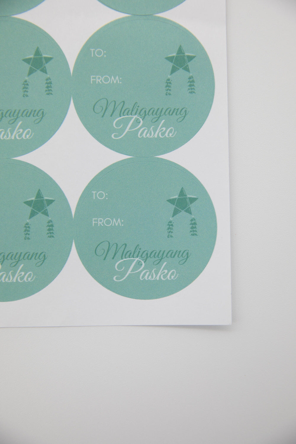 Mie Makes Filipino Christmas Gift Label Sticker Sheet of 20, Maligayang Pasko