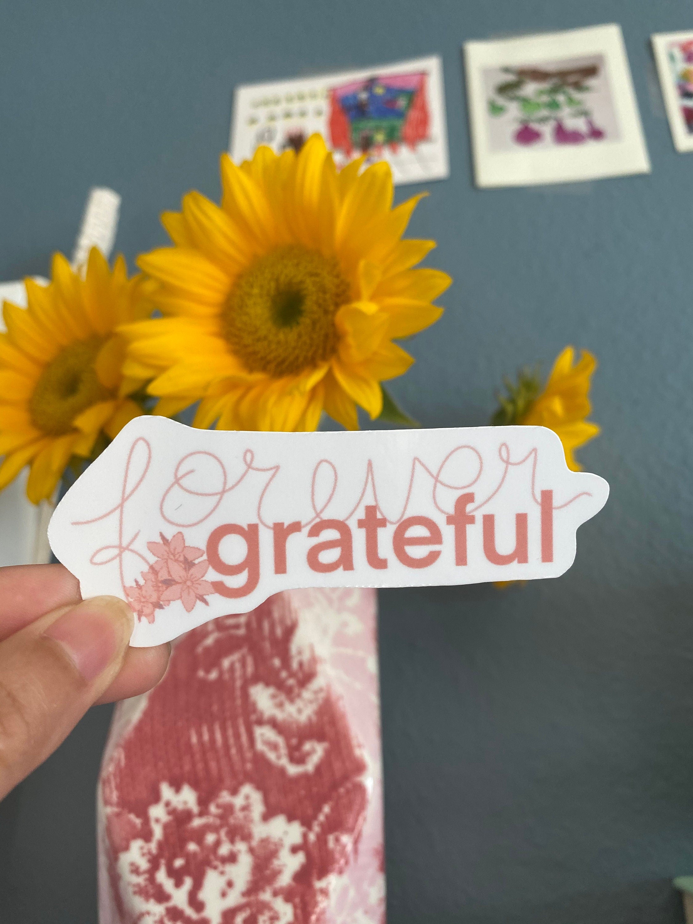 Mie Makes Forever Grateful Sticker, Motivational Sticker, Sampaguita Sticker, Quote, Thankful, Inspirational Quote, Grateful Sticker, Hydroflask