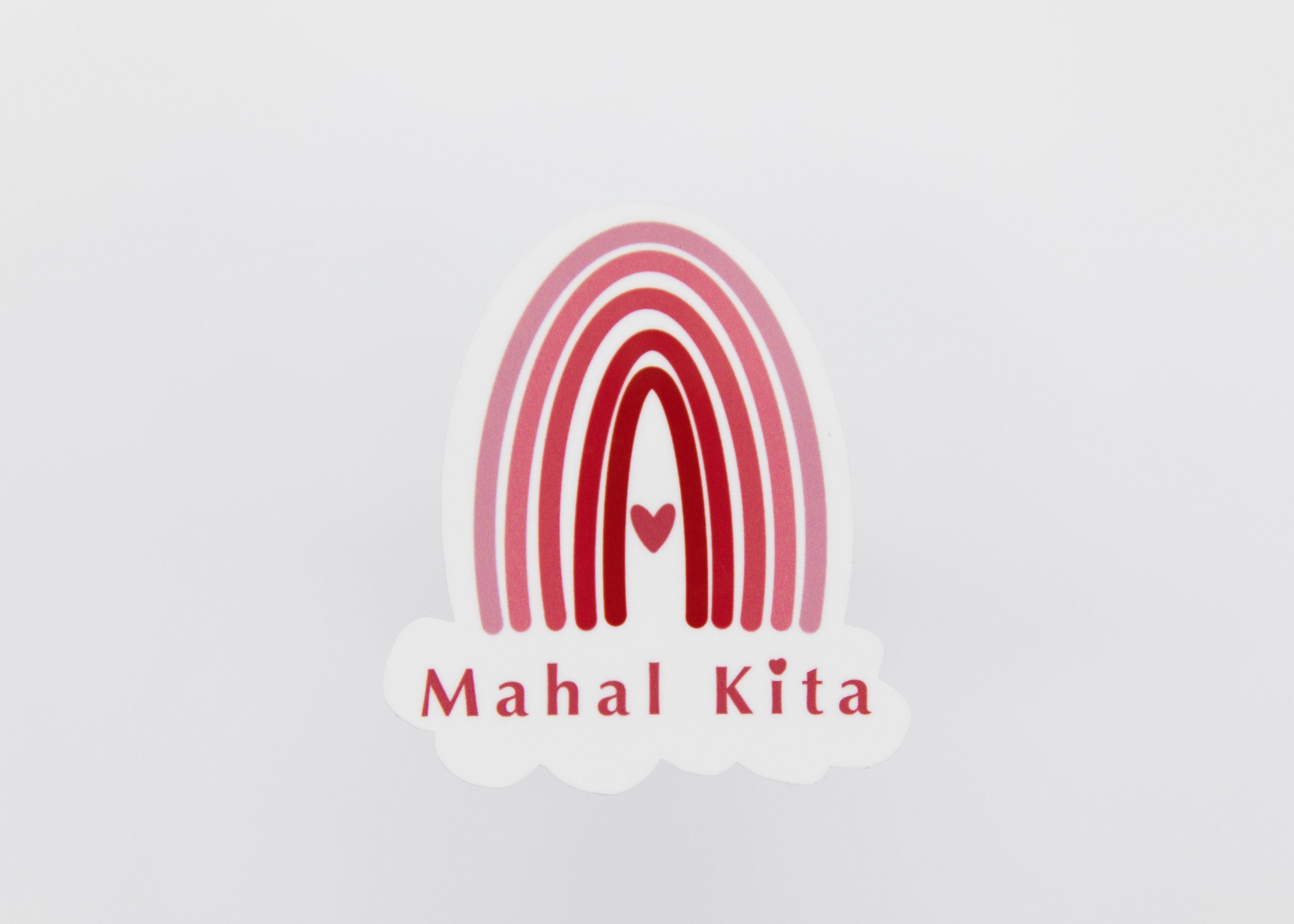 Mie Makes Mahal Kita Sticker, Rainbow Sticker, Filipino Sticker, Valentine's Day Sticker, Sticker for Her, Heart Sticker, Filipina, Red Rainbow, Pinay