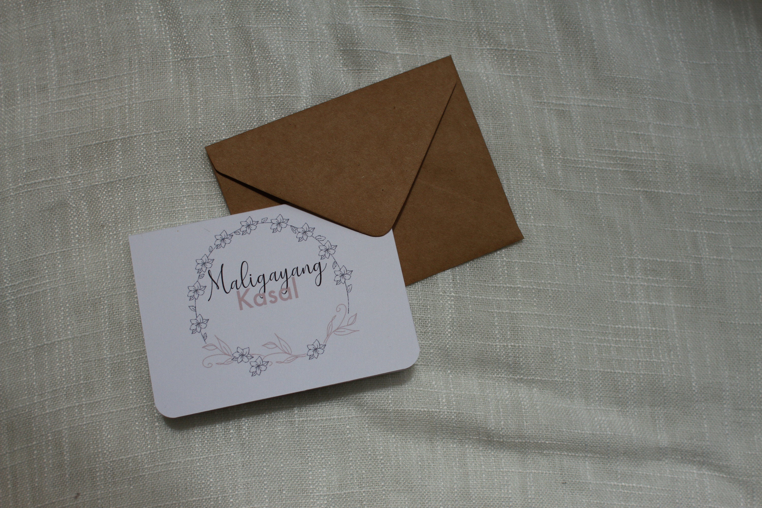 Mie Makes Maligayang Kasal Greeting Card, Homemade Card, Filipino Wedding Greeting Card, Happy Wedding, Philippines, Filipino American Wedding, Bride