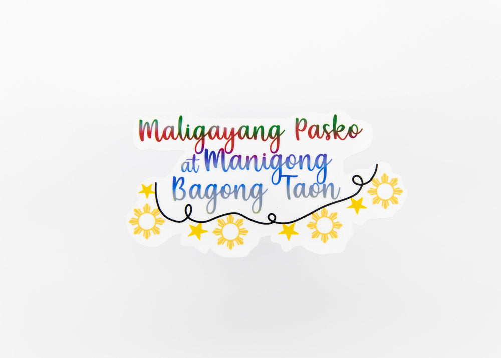 Mie Makes Maligayang Pasko at Manigong Bagong Taon Sticker, Filipino Sticker, Philippines Fan, Filipino Christmas, Filipino Sayings, Pinoy Tradition
